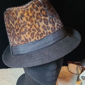 Leopard Print Fedora Hat         SCALA PRONTO